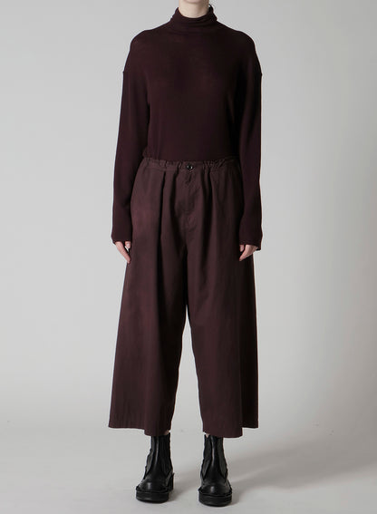 GARMENT-DYED FRONT TUCK WIDE PANTS