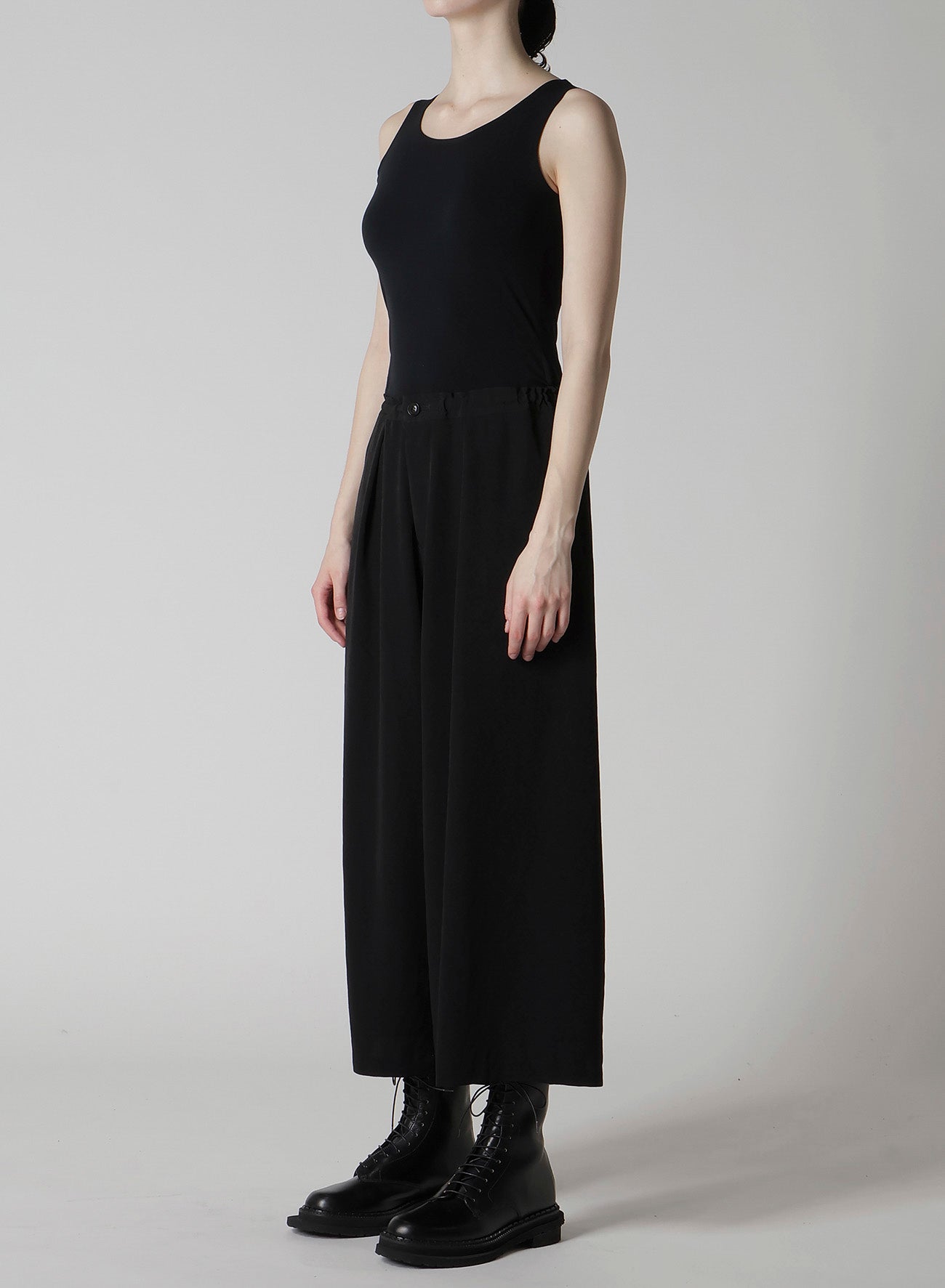 TA/PE CREPE DE CHINE FRONT TUCK WIDE PANTS