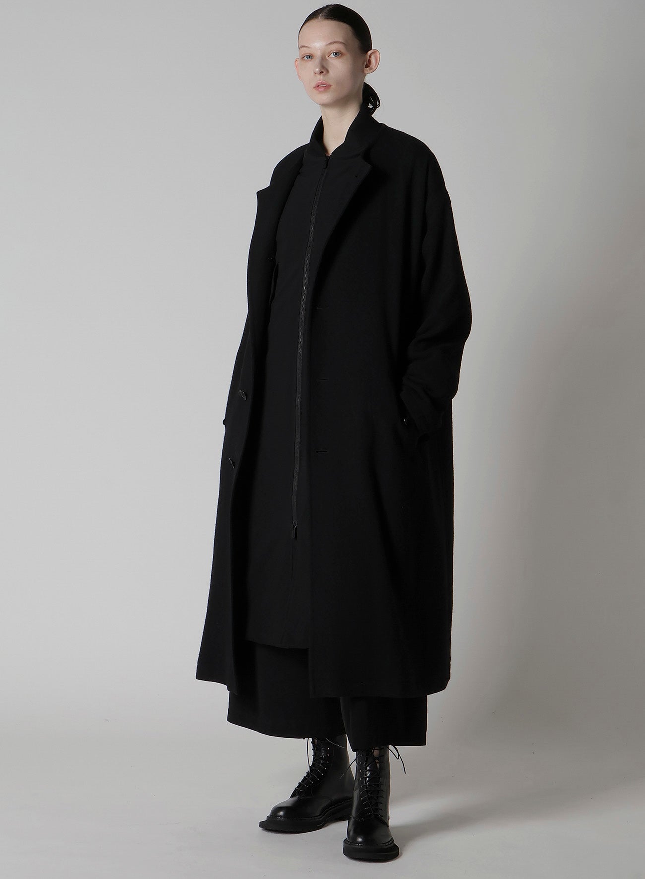 TA/PE CREPE DE CHINE FRONT TUCK WIDE PANTS