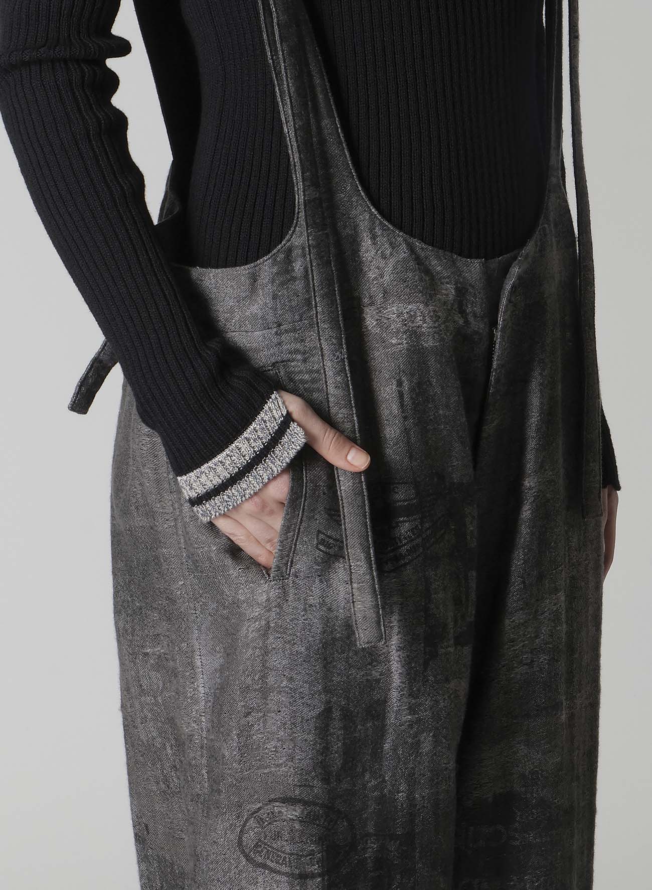 PATCH DESIGN PRINT FISH TAIL DRESS OVERALLS