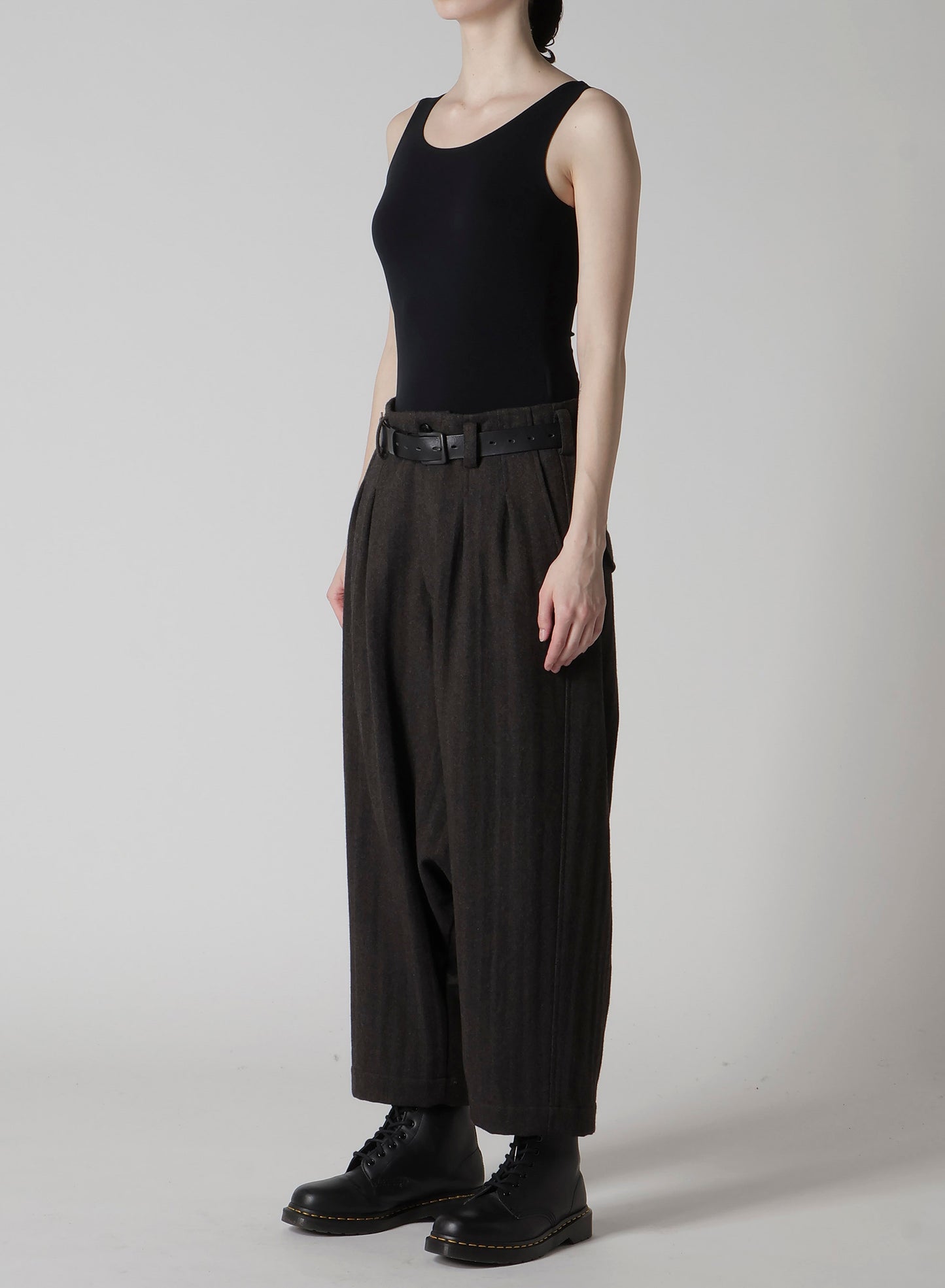 W/NY HERRINGBONE 2-TUCK SAROUEL PANTS