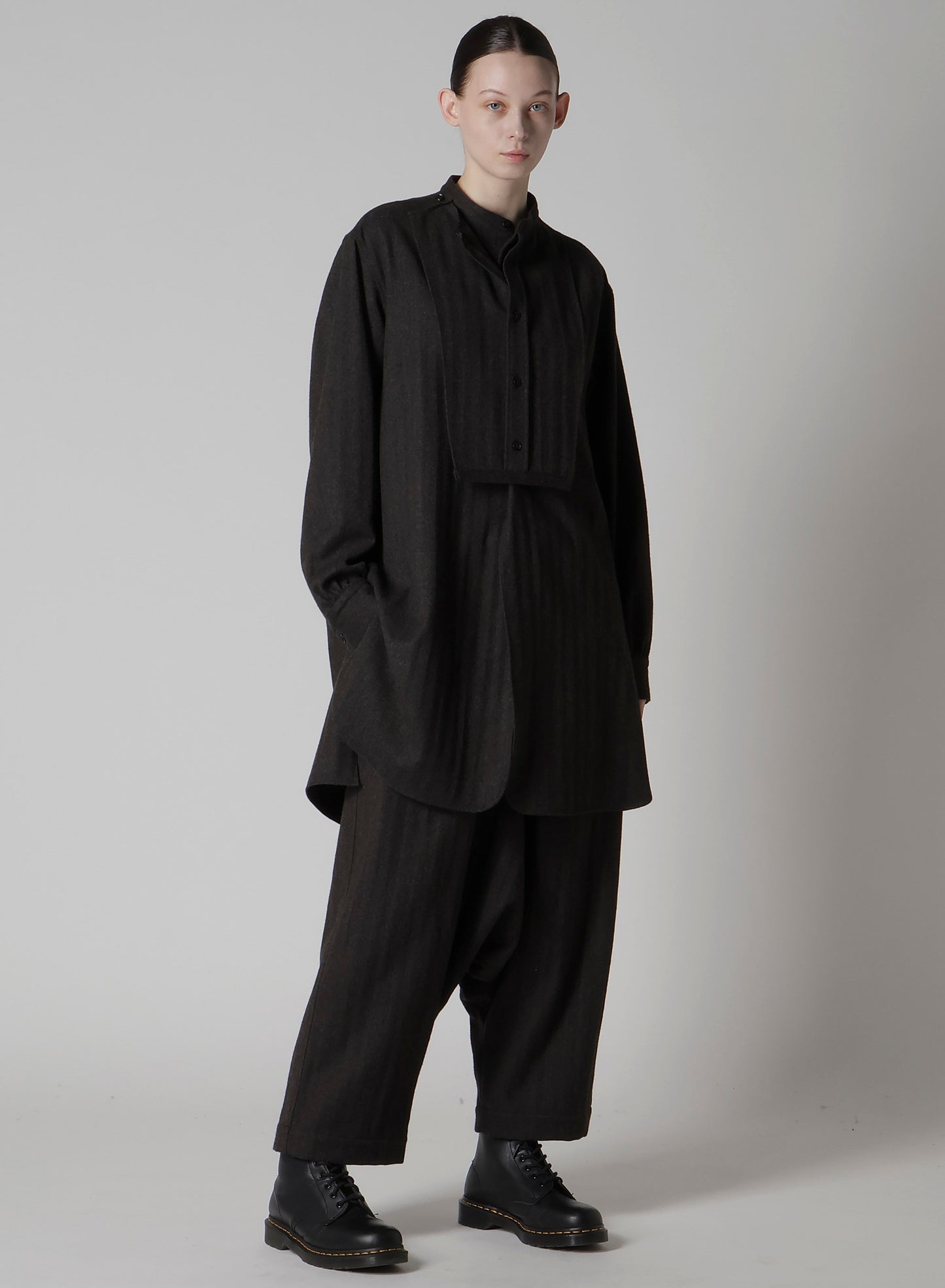 W/NY HERRINGBONE 2-TUCK SAROUEL PANTS