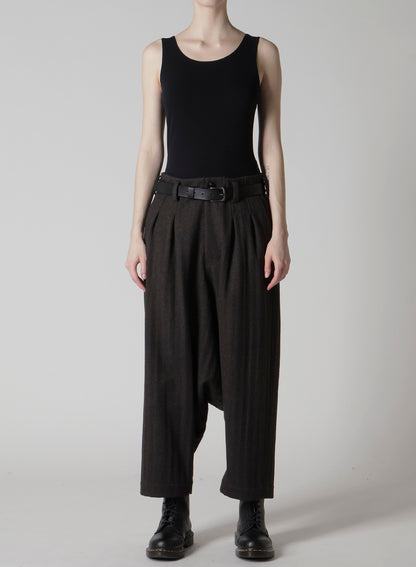 W/NY HERRINGBONE 2-TUCK SAROUEL PANTS