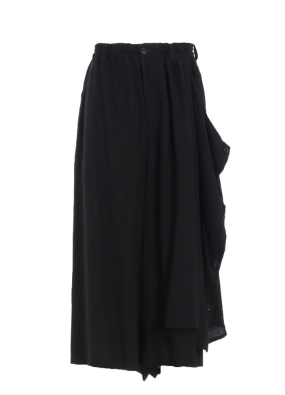 HARD-TWIST SERGE LEFT DOUBLE BUTTON OPEN PANTS