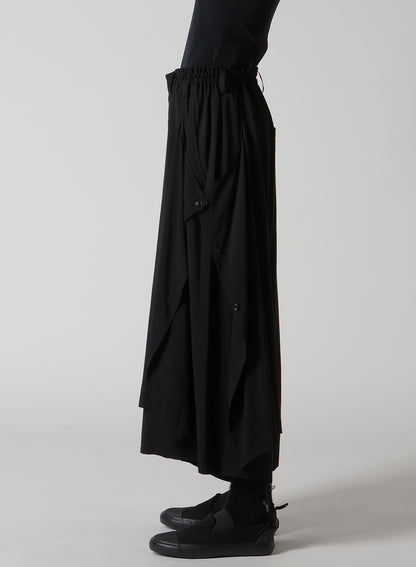 HARD-TWIST SERGE LEFT DOUBLE BUTTON OPEN PANTS