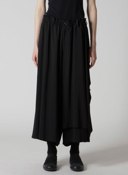 HARD-TWIST SERGE LEFT DOUBLE BUTTON OPEN PANTS