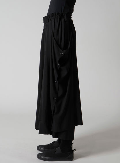 HARD-TWIST SERGE LEFT DOUBLE BUTTON OPEN PANTS