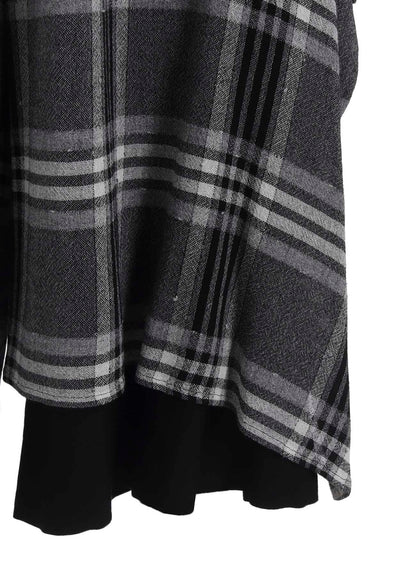 GAUZE PLAID LEFT DOUBLE BUTTON OPEN PANTS