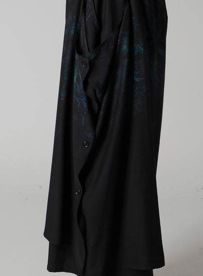 FLOWER/LACE-PREINT DUNGAREE TWILL PANTS