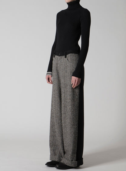 BIG HERRINGBONE WIDE PANTS