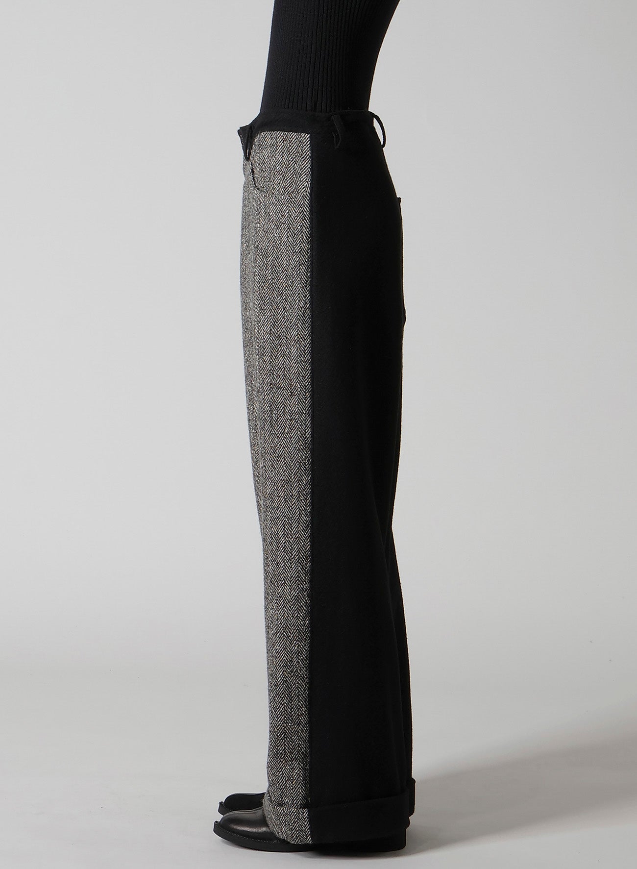 BIG HERRINGBONE WIDE PANTS