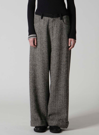 BIG HERRINGBONE WIDE PANTS