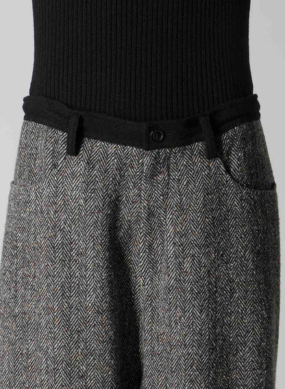 BIG HERRINGBONE WIDE PANTS