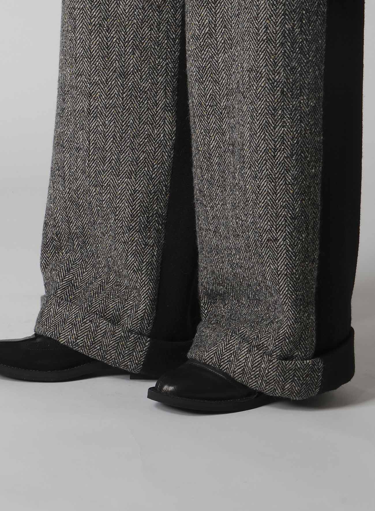 BIG HERRINGBONE WIDE PANTS