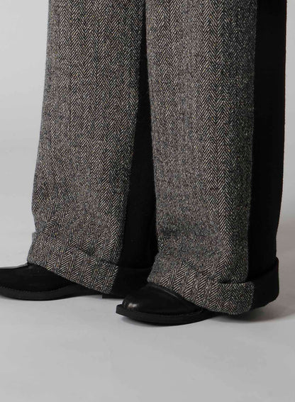BIG HERRINGBONE WIDE PANTS