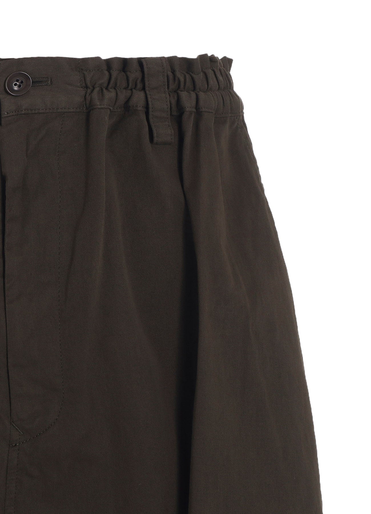 COTTON TWILL GARMENT DYE RIGHT SIDE DRAPE PANTS