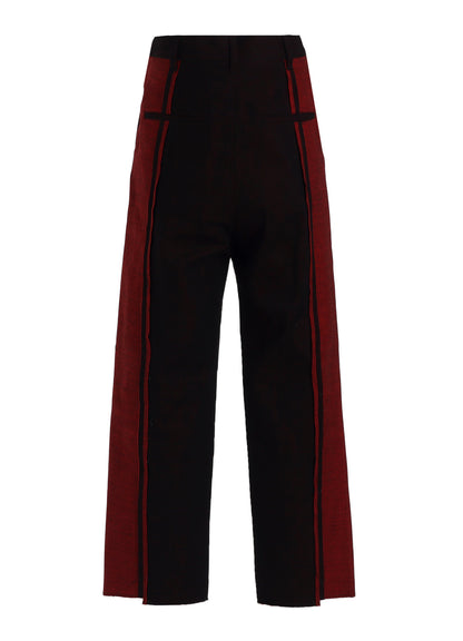 RED BACK SIDE DENIM PANEL PANTS