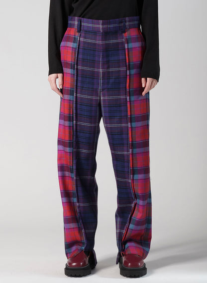 PLAID PANEL PANTS A