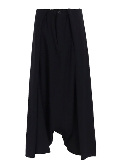 WOOL GABARDINE SAROUEL TUCKED PANTS