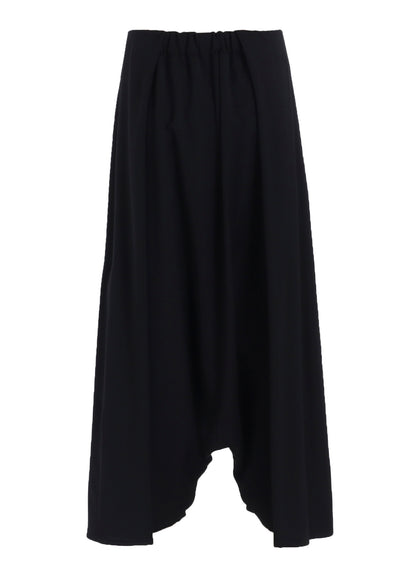 WOOL GABARDINE SAROUEL TUCKED PANTS