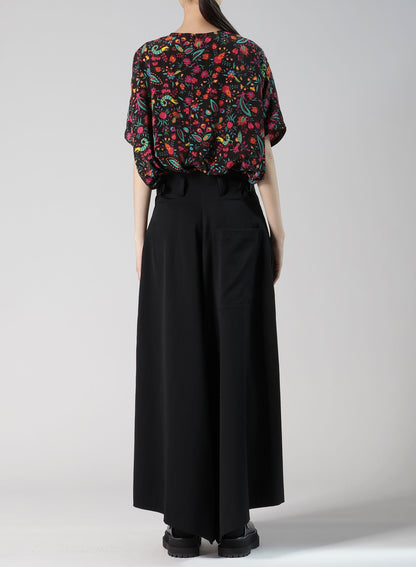 WOOL GABARDINE WIDE PANTS