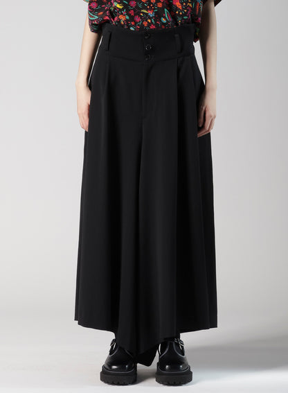 WOOL GABARDINE WIDE PANTS