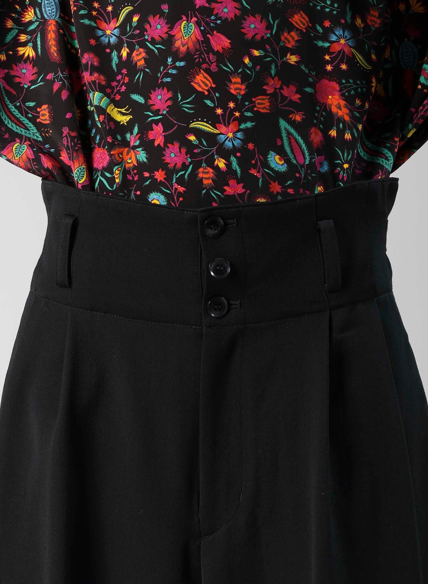 WOOL GABARDINE WIDE PANTS