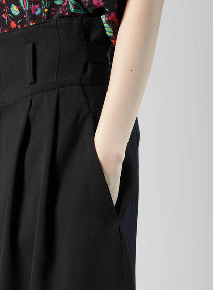 WOOL GABARDINE WIDE PANTS