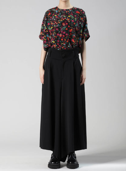 WOOL GABARDINE WIDE PANTS