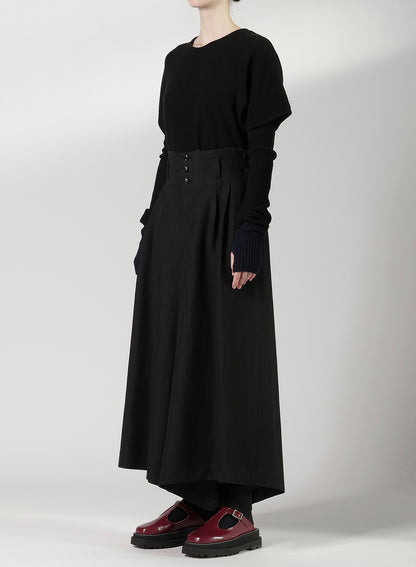 VISCOSE TWEED STRIPE WIDE PANTS