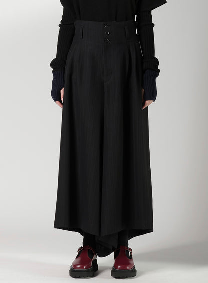 VISCOSE TWEED STRIPE WIDE PANTS