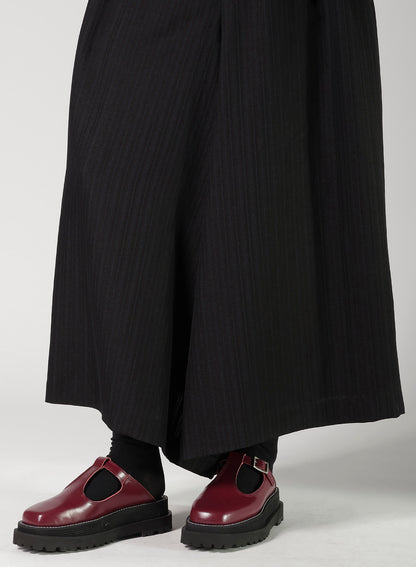 VISCOSE TWEED STRIPE WIDE PANTS