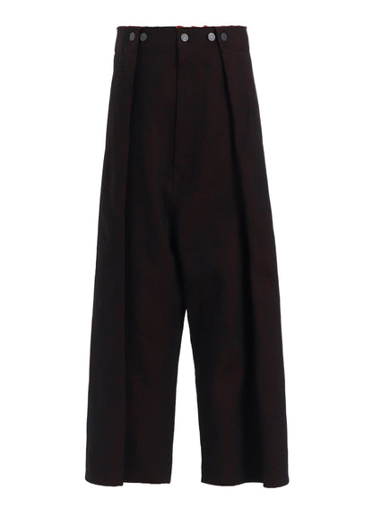RED BACK SIDE DENIM SIDE TUCKED PANTS