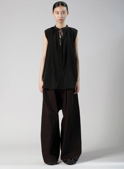 RED BACK SIDE DENIM SIDE TUCKED PANTS