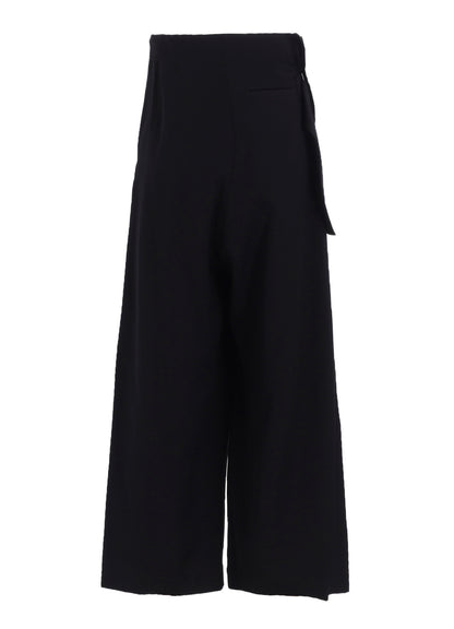 WOOL GABARDINE BELT PANTS