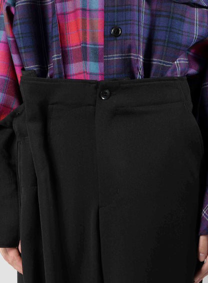 WOOL GABARDINE BELT PANTS