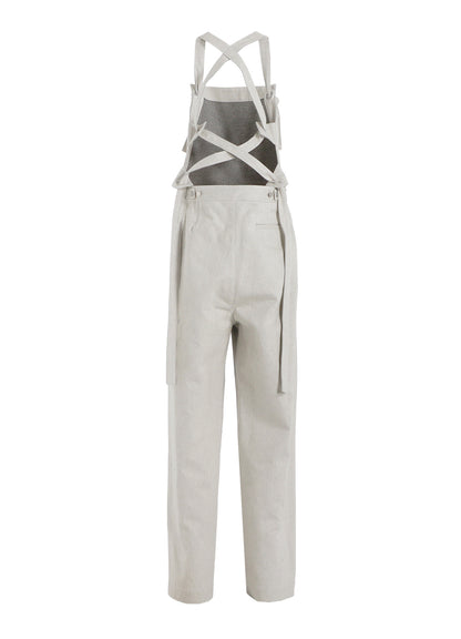 UNEVEN YARN DENIM APRON PANTS