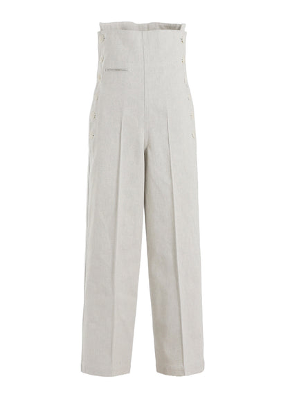 UNEVEN YARN DENIM SIDE OPEN PANTS