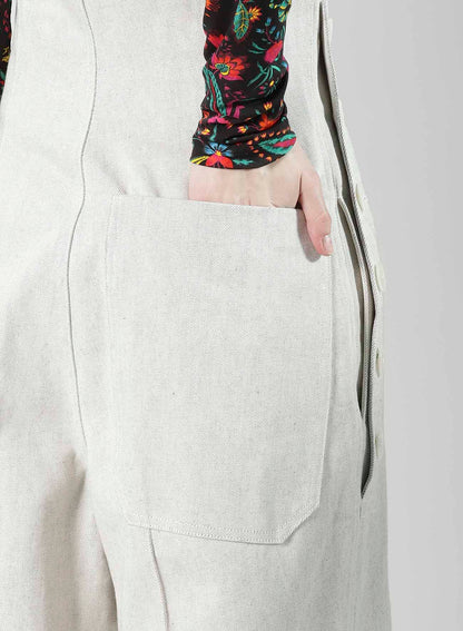 UNEVEN YARN DENIM SIDE OPEN PANTS