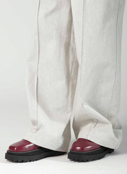 UNEVEN YARN DENIM SIDE OPEN PANTS