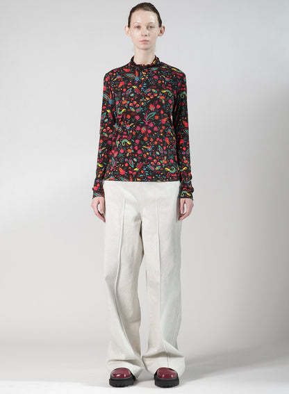 UNEVEN YARN DENIM SIDE OPEN PANTS