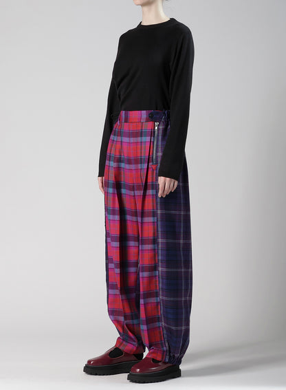 PLAID PANEL PANTS B