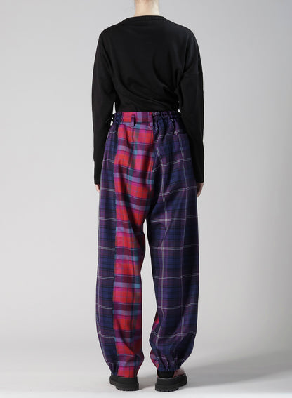 PLAID PANEL PANTS B