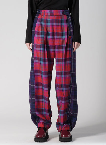 PLAID PANEL PANTS B