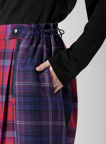 PLAID PANEL PANTS B