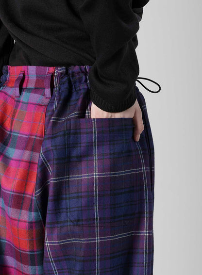 PLAID PANEL PANTS B