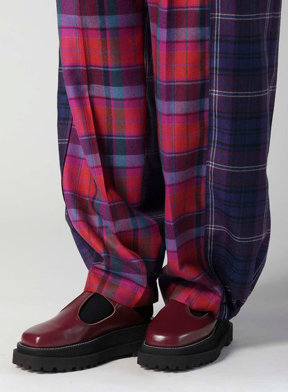 PLAID PANEL PANTS B