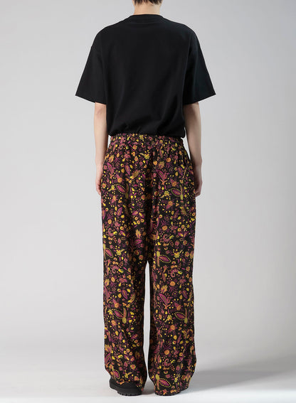FLOWER PRINT ELASTIC WAIST PANTS