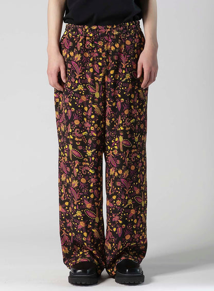 FLOWER PRINT ELASTIC WAIST PANTS