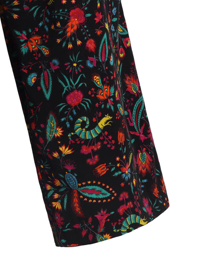 FLOWER PRINT ELASTIC WAIST PANTS